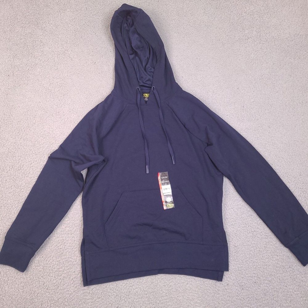 Athletic Works Sweatshirt Hoodie Womens Small Navy Blue Long Sleeve Drawstring
